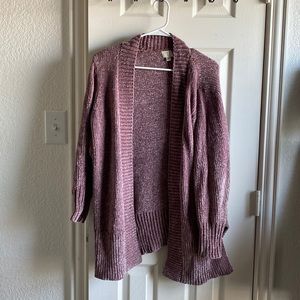 Mauve Chenille Cardigan